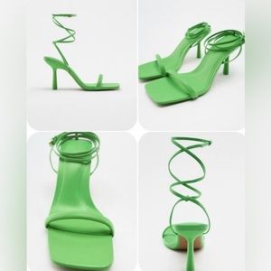 NWT Zara green sandals size 7.5